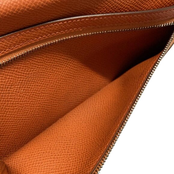 Auth HERMES Bearn Souffle Verso - Lime Terre Battue Veau Epsom Z Long Wallet - Picture 3 of 11